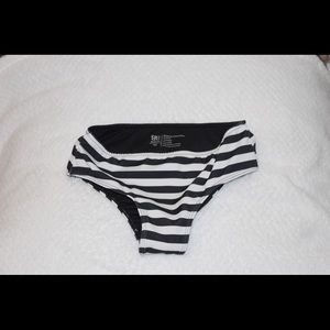 White and Black Striped Albion swimsuit bottoms
